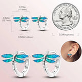 925 Silver Women Hoop Earrings Pave Heart Shape Star Gradient