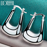 925 Silver U Hoop Earring For Women Party Wedding Jewelry