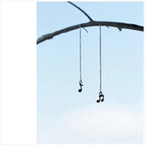 925 Silver Music Symbol Chain Drop Earrings for Women