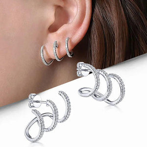 925 Sterling Silver Stud Earrings Vintage Metal Earrings Women Men