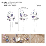 3pcs Crystal Leaf Hair Pins Forks Clips Bridal Wedding Hair Accessories Jewelry