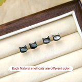 925 Silver Shell Cat Earring Women Party Jewelry Gift