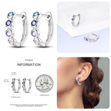 Colored Tulip Earrings 925 Sterling Silver Butterfly Double Hoop Earrings