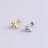 Stainless Steel Ear Cuff Zircon Stud Earrings