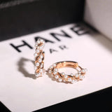 925 Silver Pearl Curved Earrings Geometric Shape Fine Jewelry Gift