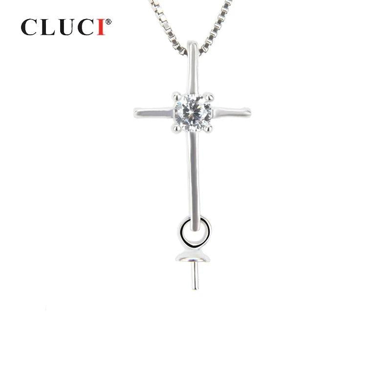 925 Silver Cross Pendant for Women with Zircon