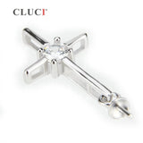 925 Silver Cross Pendant for Women with Zircon