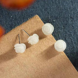 925 Silver Hotan Jade Earring Ethnic Style Jewelry Gift
