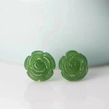 925 Silver Hotan Jade Earring Ethnic Style Jewelry Gift