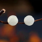 925 Silver Hotan Jade Earring Ethnic Style Jewelry Gift