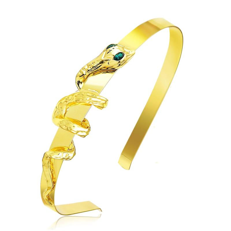 Golden Snake Head Hair Hoop for Women
