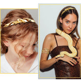 Golden Snake Head Hair Hoop for Women