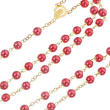 Vintage Rosary Beads Crucifix Pendant Pearl Miss Locket