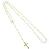 Vintage Rosary Beads Crucifix Pendant Pearl Miss Locket