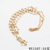 Boho Pearl Head Chain Headwear Plated Headpiece Bridal Hair Jewelry