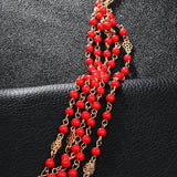 Boho Pearl Head Chain Headwear Plated Headpiece Bridal Hair Jewelry