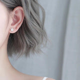 925 Silver Asymmetrical Star Moon Earrings Geometric Shapes Women's Jewelry