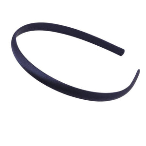 10 Navy Plastic Headband Covered Satin Hair Band 9mm DIY Craft