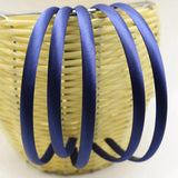 10 Navy Plastic Headband Covered Satin Hair Band 9mm DIY Craft