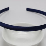 10 Navy Plastic Headband Covered Satin Hair Band 9mm DIY Craft
