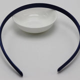 10 Navy Plastic Headband Covered Satin Hair Band 9mm DIY Craft