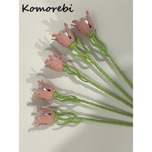 Romantic Pink Pearl Rose Tulip Hair Stick for Women