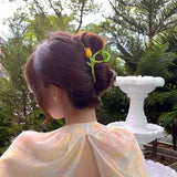 Romantic Pink Pearl Rose Tulip Hair Stick for Women