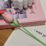 Romantic Pink Pearl Rose Tulip Hair Stick for Women