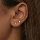 Moissanite Earrings 4 Prongs 925 Sterling Silver Diamond Ear Stud Women