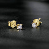 Moissanite Earrings 4 Prongs 925 Sterling Silver Diamond Ear Stud Women
