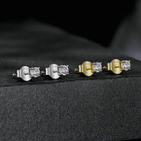 Moissanite Earrings 4 Prongs 925 Sterling Silver Diamond Ear Stud Women