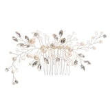 Silver Bride Comb Pearl Rhinestone Hair Ornaments Bridal Wedding Headpieces