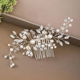 Silver Bride Comb Pearl Rhinestone Hair Ornaments Bridal Wedding Headpieces