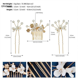 Floral Hairpin Hair Comb Styling Accessories For Party Ceremony Bride