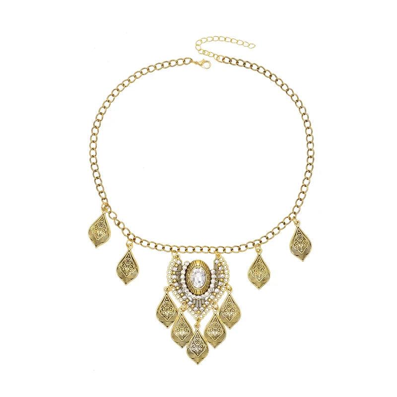 Vintage Rhinestone Pendant Women Headband