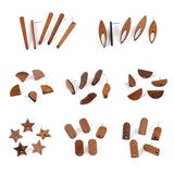Wood Geometric Round Stud Earrings Women DIY Jewelry Brown