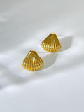 Peri'sbox Seashell Stud Earrings Silver Plated