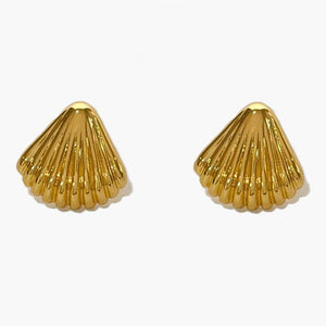 Peri'sbox Seashell Stud Earrings Silver Plated