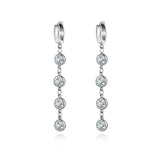 Sparkling CZ Tassel Earrings Bohemia Party Hoop Earrings