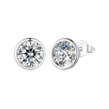 Wedding Zircon Stud Earrings 925 Silver CZ Party Studs
