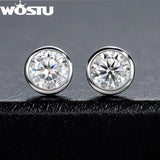 Wedding Zircon Stud Earrings 925 Silver CZ Party Studs