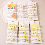 Acrylic Heart Flower Hair Clips Barrettes Set for Women Girls