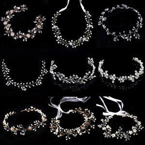 Pearl Crystal Women Headbands Wedding Hair Accessories Bride Tiaras Hairband
