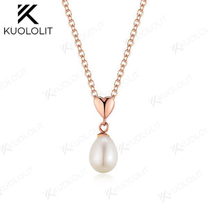 Natural Pearl Pendant 925 Sterling Silver Necklace With Chain