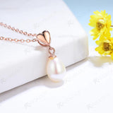 Natural Pearl Pendant 925 Sterling Silver Necklace With Chain