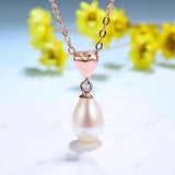 Natural Pearl Pendant 925 Sterling Silver Necklace With Chain