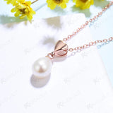 Natural Pearl Pendant 925 Sterling Silver Necklace With Chain