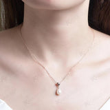 Natural Pearl Pendant 925 Sterling Silver Necklace With Chain