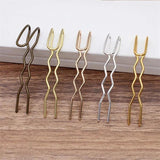 5pcs/lot 70mm U Shape Hair Combs Silver Hairpin Hairclips Vintage Barrette