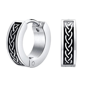 Rock Punk Celtic Knot Earrings for Men, Stainless Steel Huggie Ear Jewelry